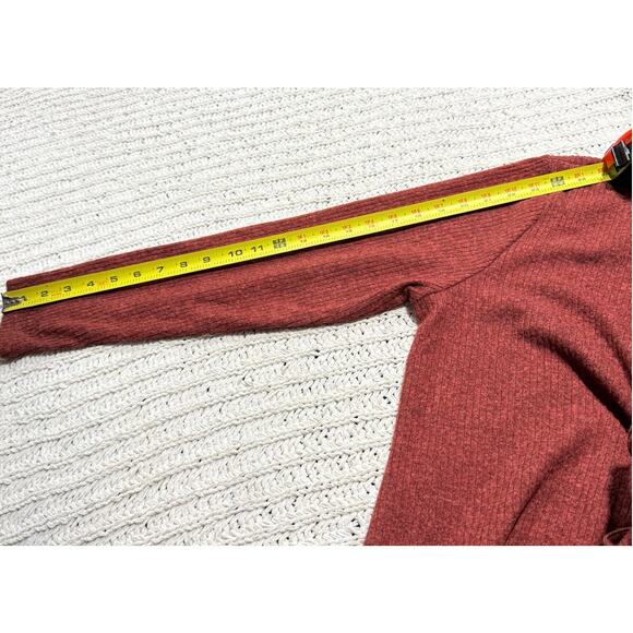 NWT Kaileigh Lauryn Fitted Side Tie Dress Womens Plus Sze 1X Orange Red Ribbed - Picture 5 of 8